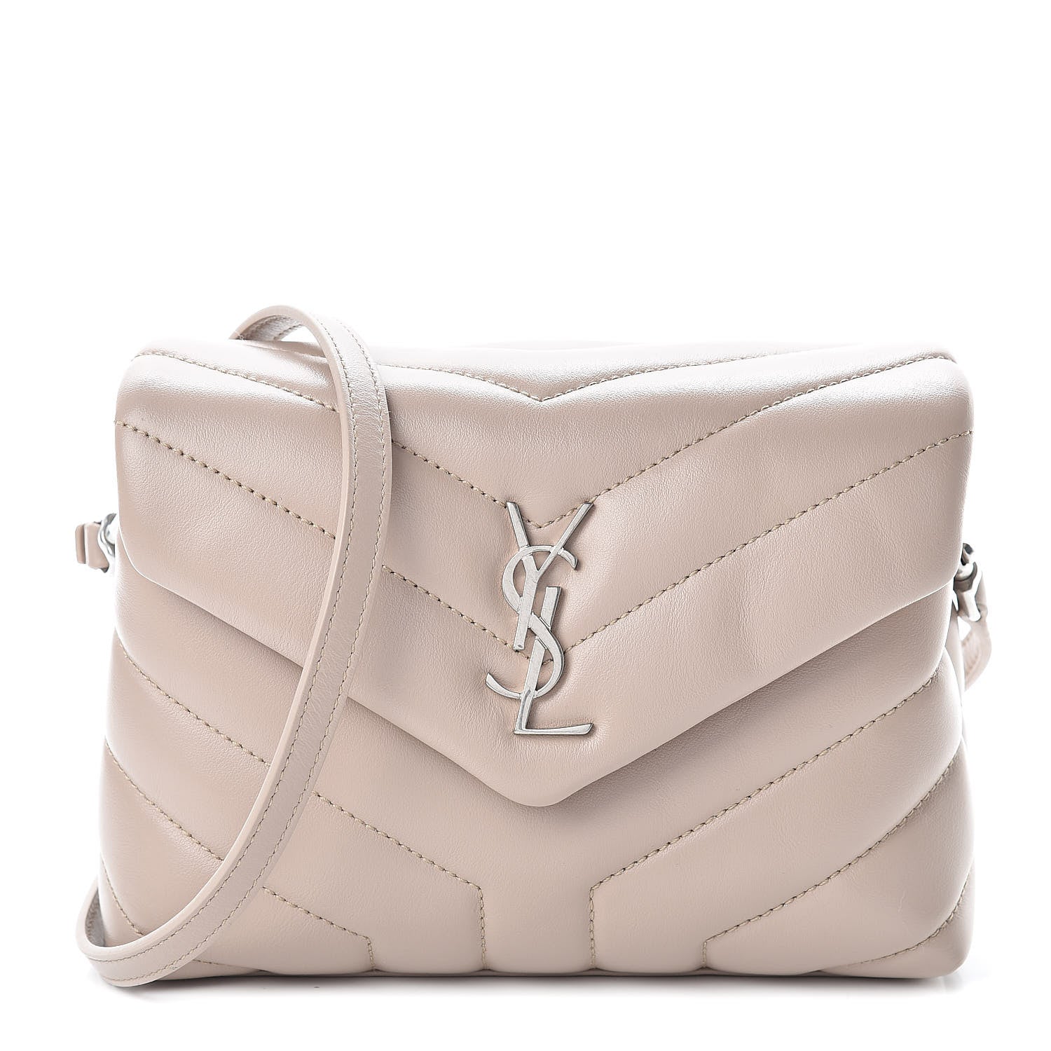 Saint Laurent Calfskin Y Quilted Monogram Toy Loulou Satchel Light Natural 1 of 12