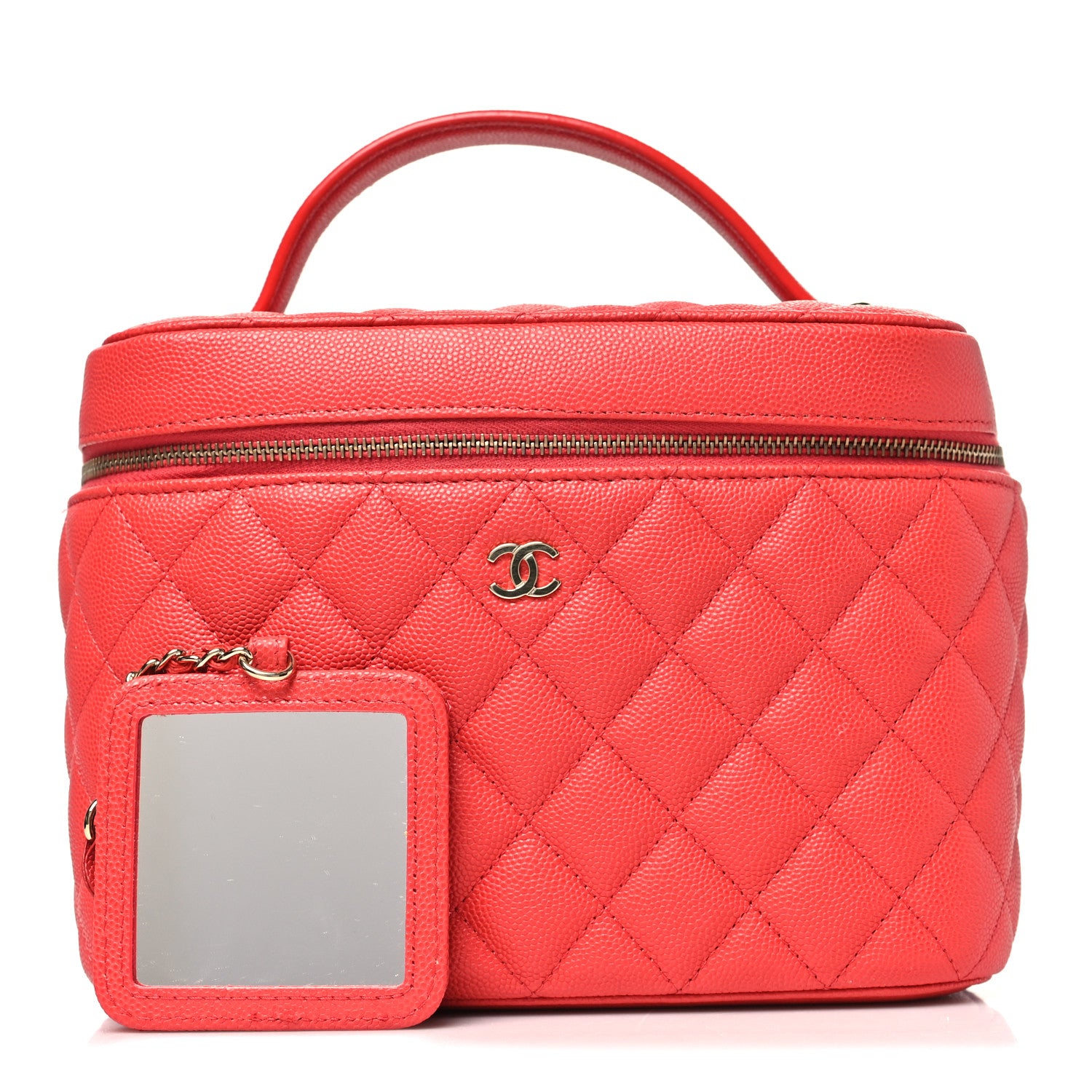 Chanel Caviar Quilted Large Vanity Pouch Red 3 of 12
