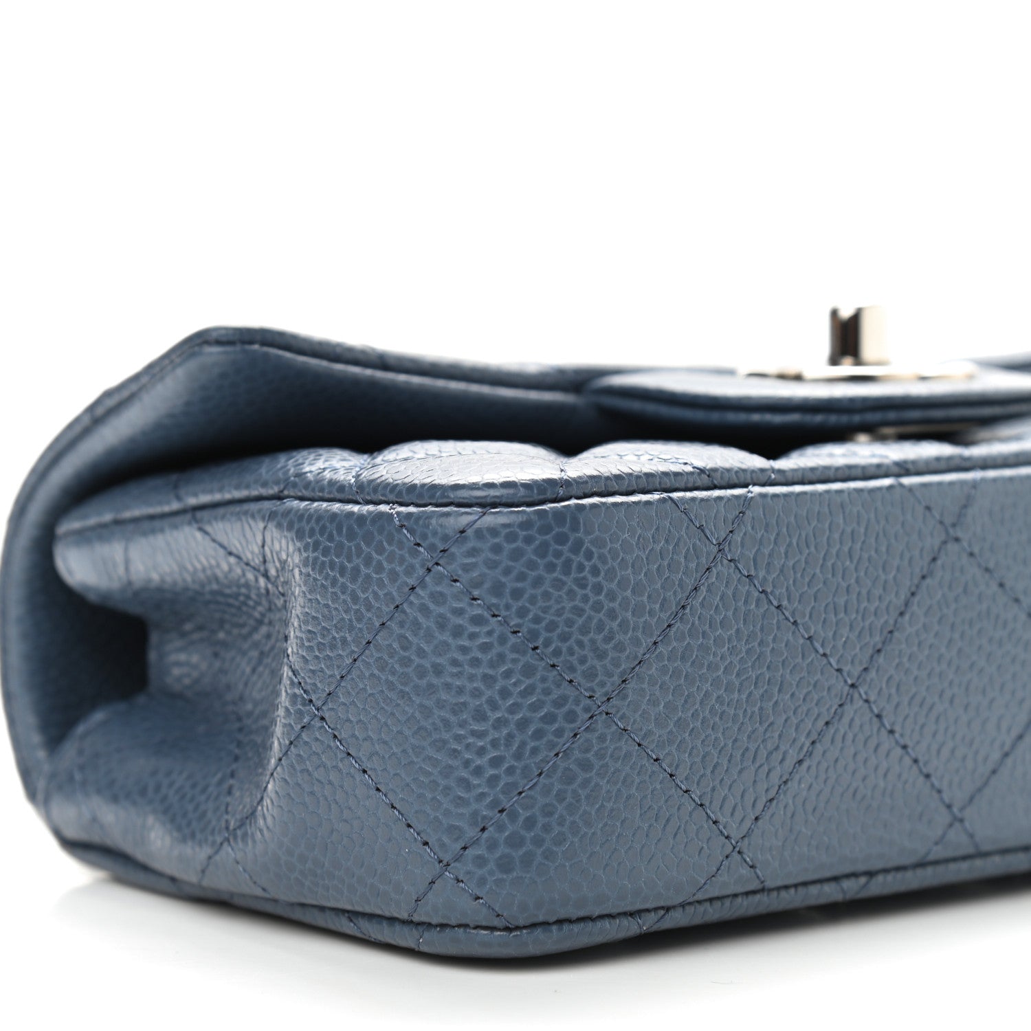 Chanel Caviar Quilted Extra Mini Flap Blue 7 of 8