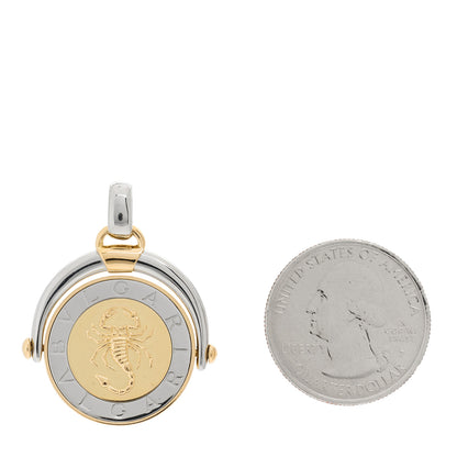 Bulgari 18K Yellow Gold Stainless Steel Scorpio Zodiac Pendant 2 of 3
