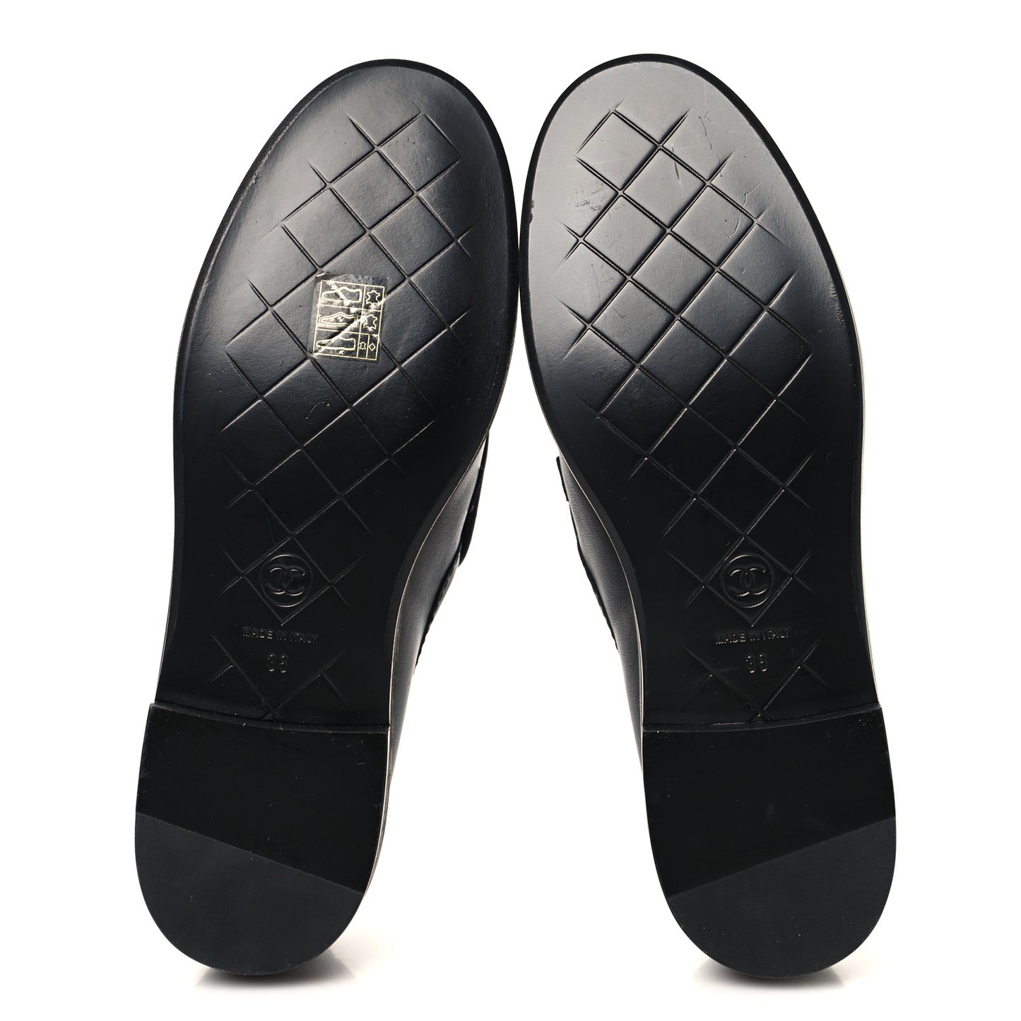 Lambskin Quilted CC Turnlock Loafers 38 Black
