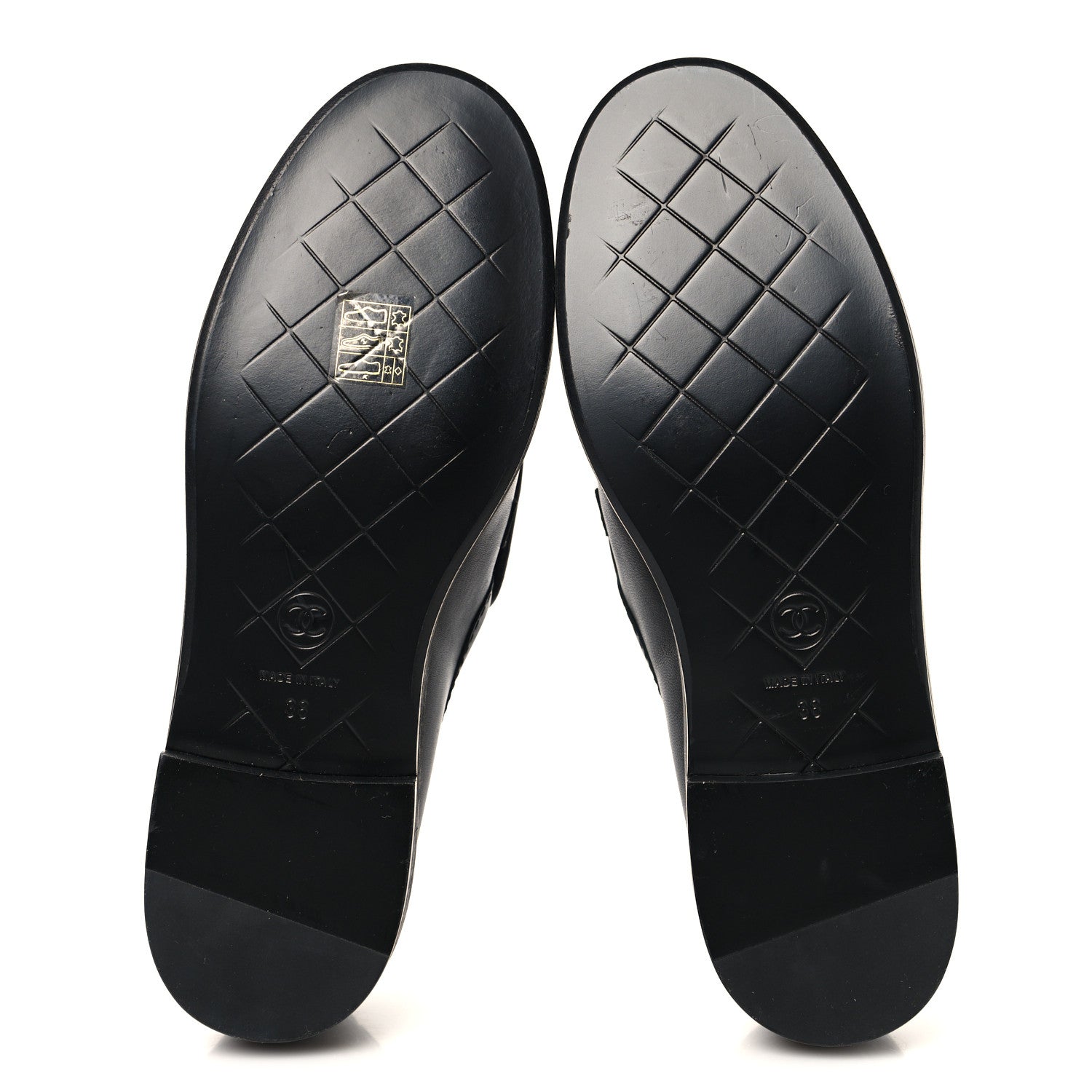 Chanel Lambskin Quilted CC Turnlock Loafers 38 Black 6 of 9