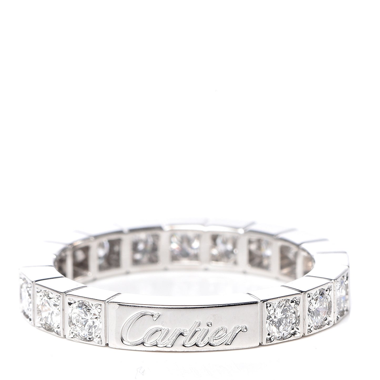 18K White Gold Diamond 3mm Lanieres Ring 49 4.75