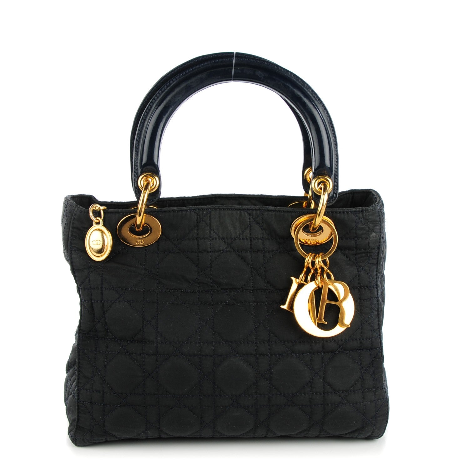 Christian Dior Nylon Cannage Medium Lady Dior Navy Blue 1 of 7