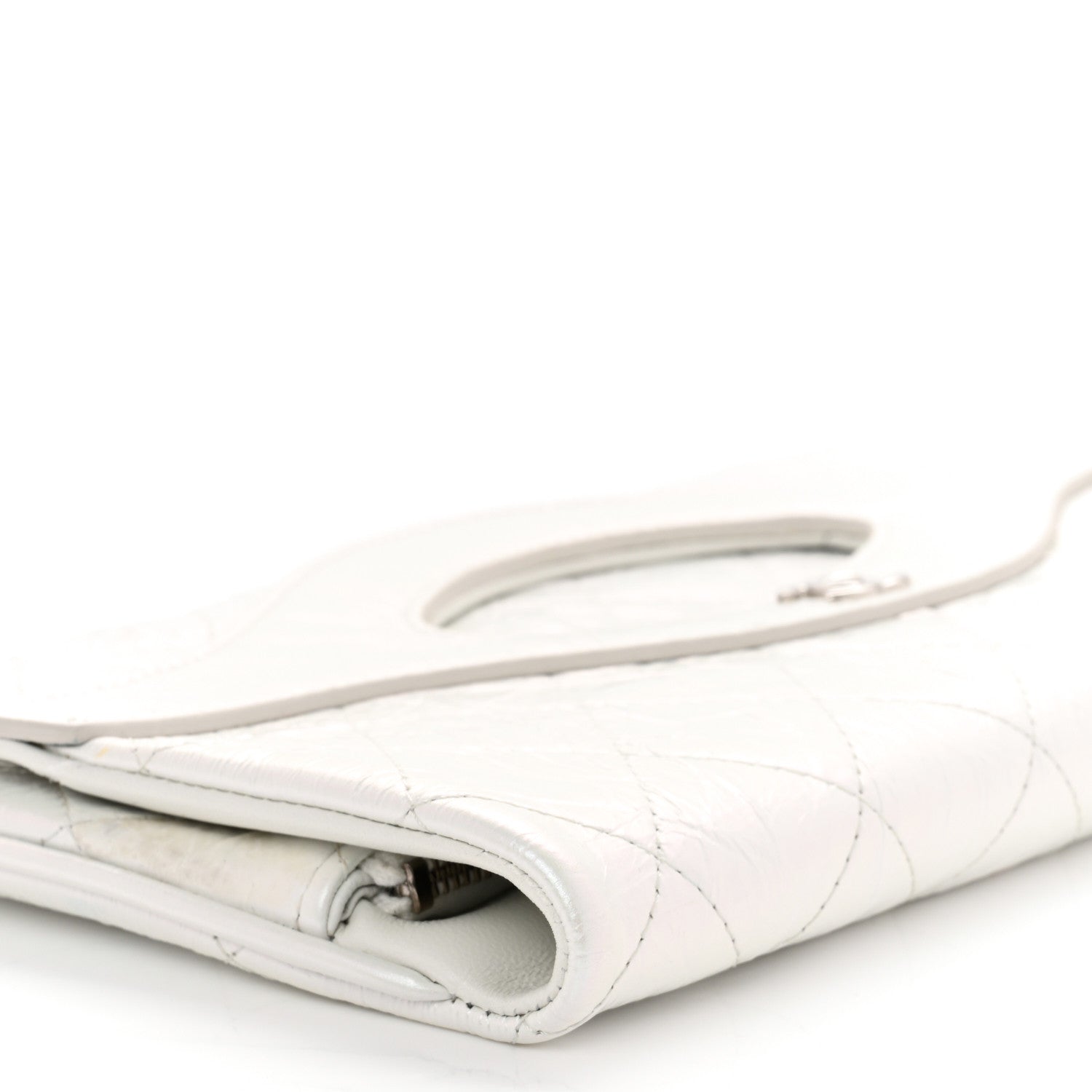 Chanel Iridescent Aged Calfskin Small 31 Pouch White 11 of 14