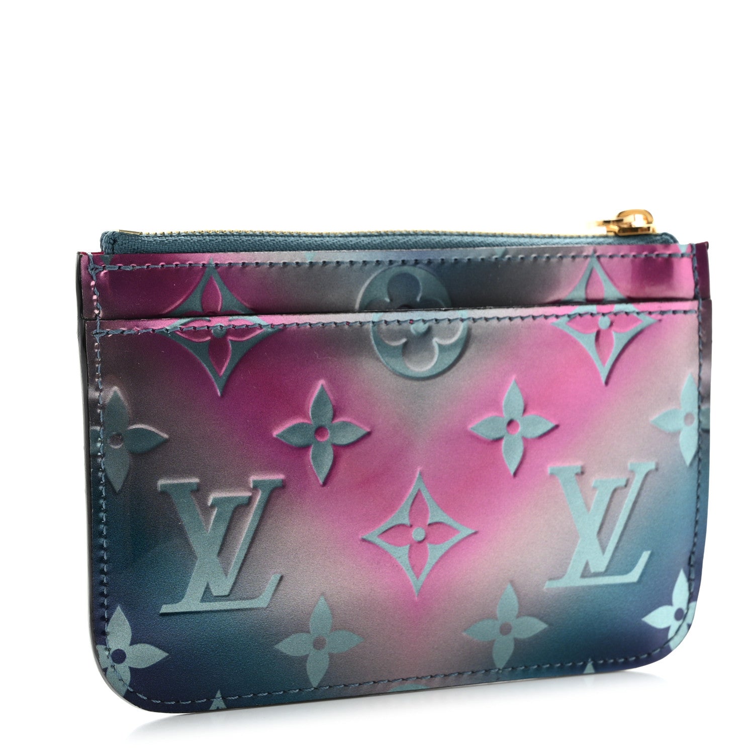 Louis Vuitton Metallic Vernis Degrade Key Pouch Blue Pink 3 of 8