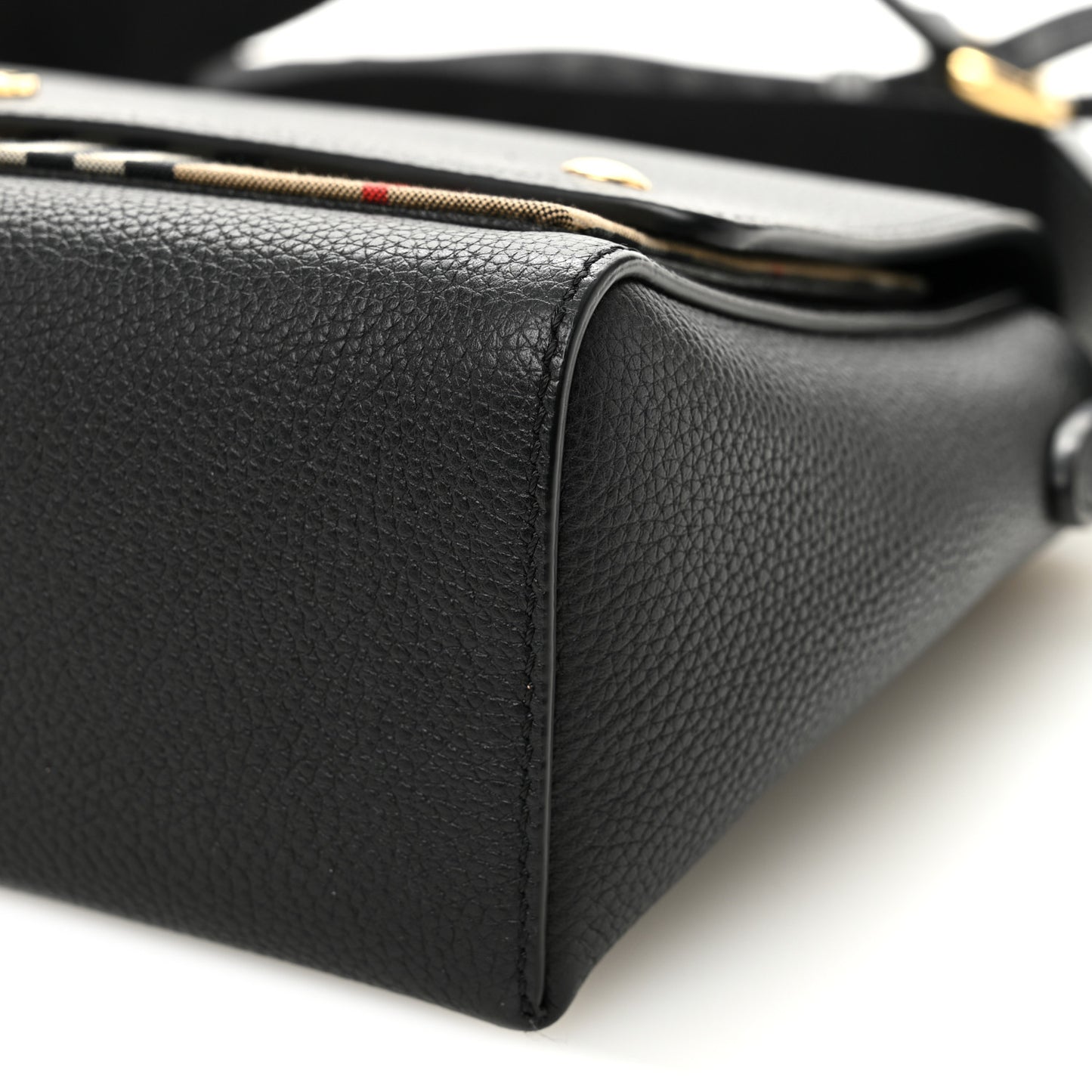 Grainy Calfskin Vintage Check Note Crossbody Bag Black