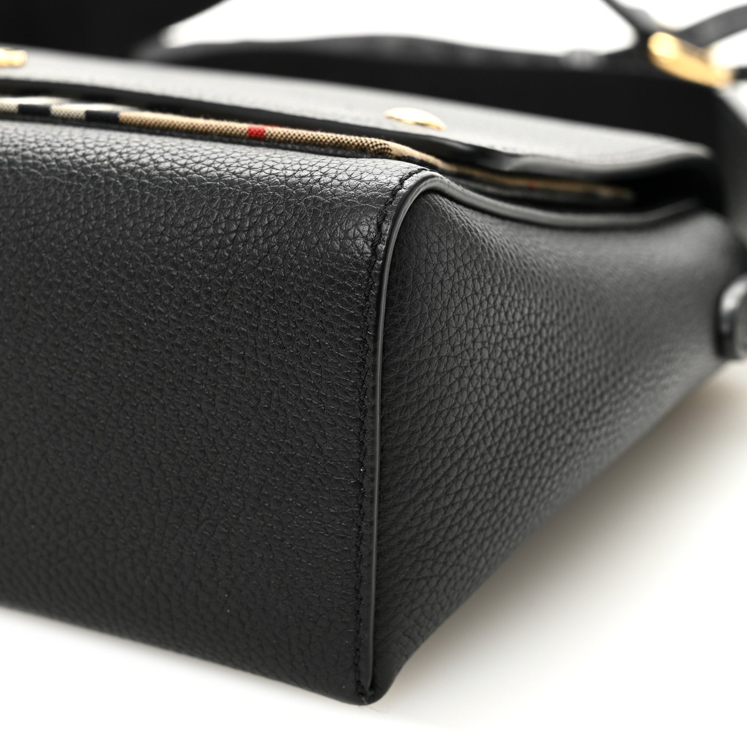 Burberry Grainy Calfskin Vintage Check Note Crossbody Bag Black 9 of 9