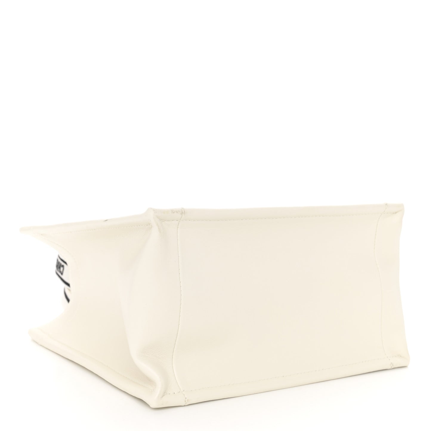 Calfskin Canvas Embroidered Small Dioramour Je Vous Adore Book Tote With Strap White Black Red