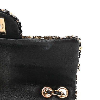 Chanel Sequin Striped Classic Mini Flap Black Gold 13 of 13