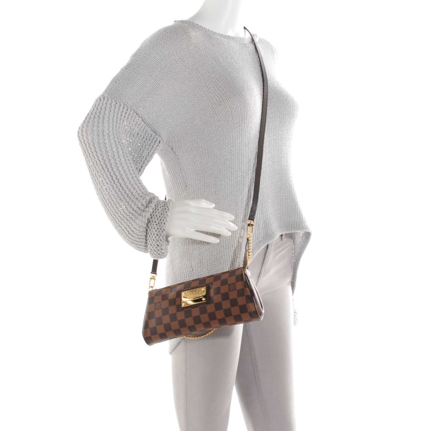 Louis Vuitton Damier Ebene Eva Clutch 2 of 7