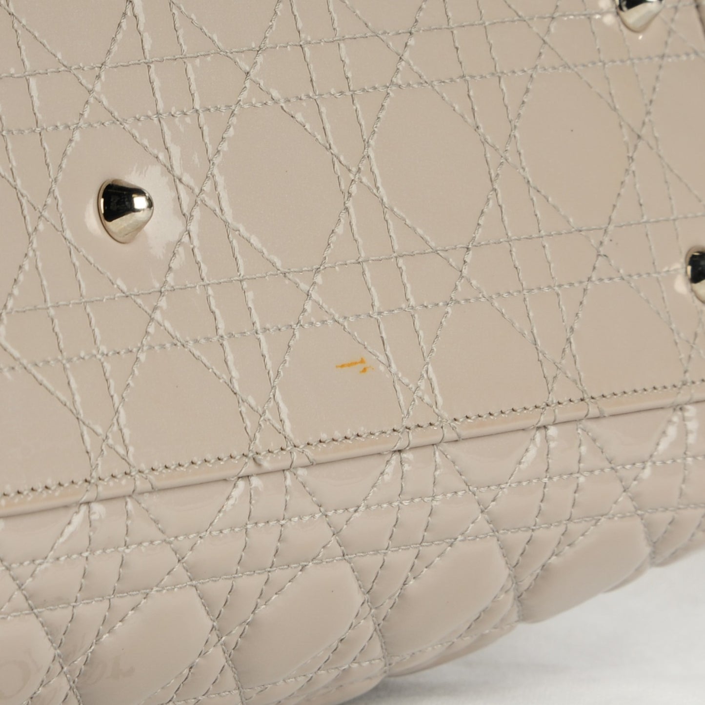 Patent Cannage Large Dior Soft Shopping Tote Grey