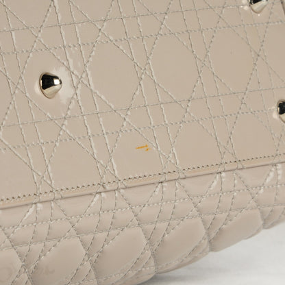 Christian Dior Patent Cannage Large Dior Soft Shopping Tote Grey 8 of 8