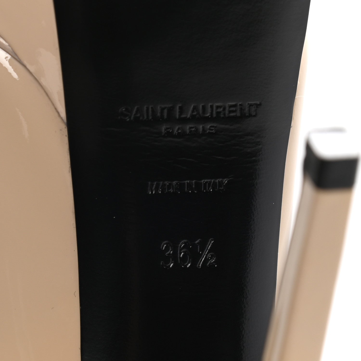 Saint Laurent Patent Janis 105 Platform Pumps 36.5 Nude Powder 5 of 6