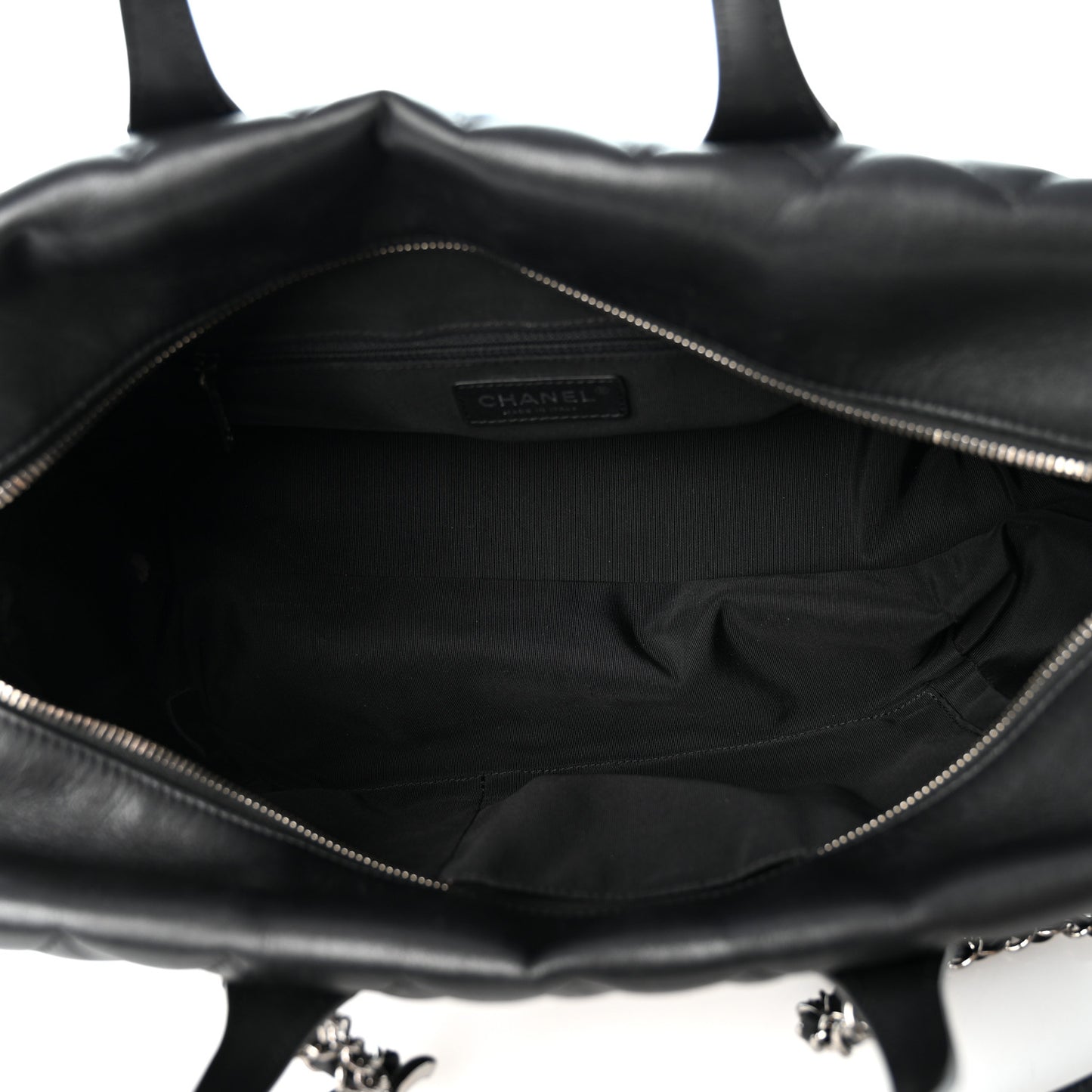 Calfskin Quilted Feather Weight Bowling Bag Black