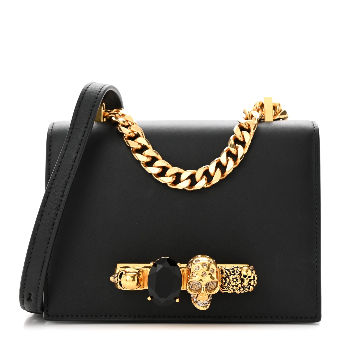 Calfskin Knuckle Crossbody Black