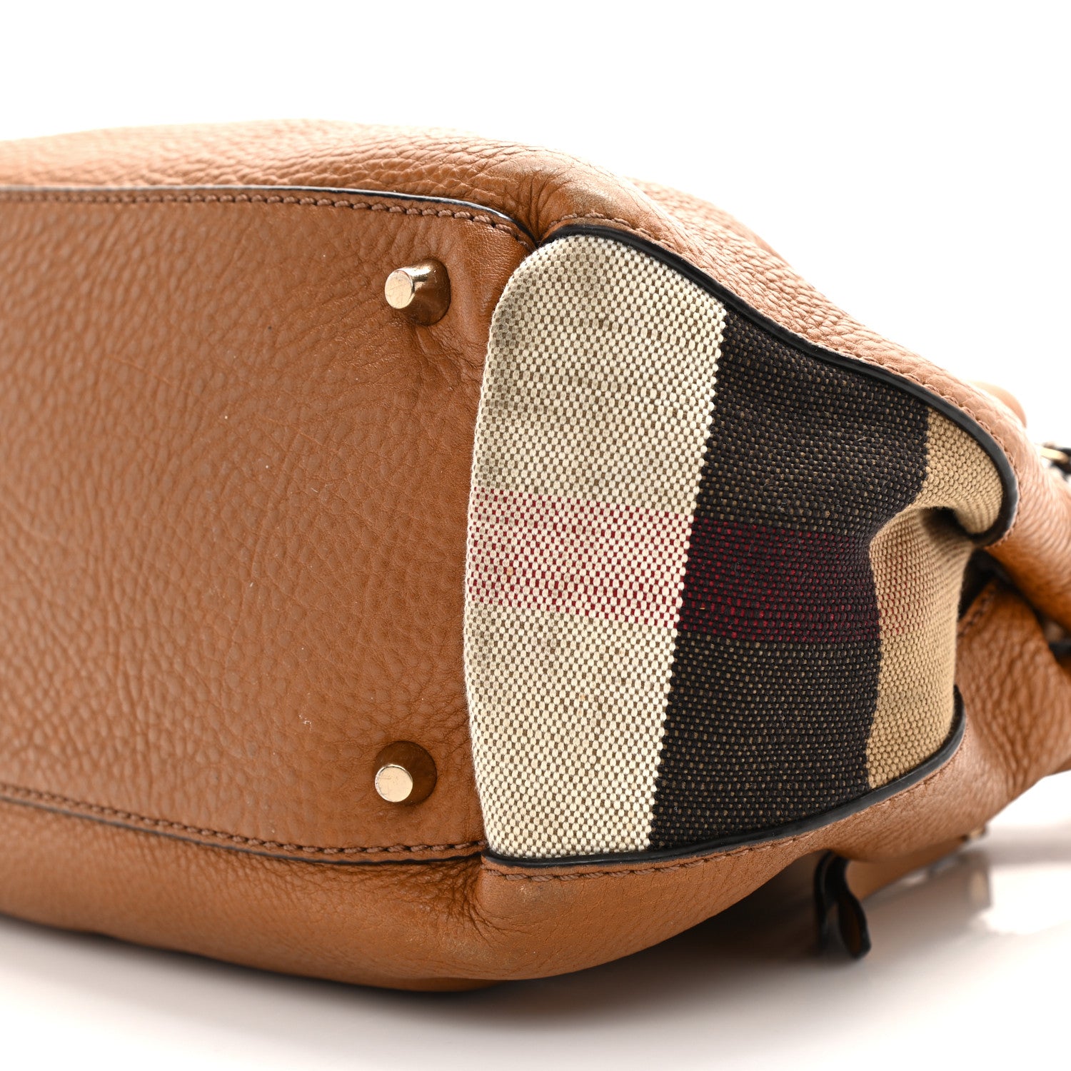 Burberry Grainy Calfskin House Check Small Maidstone Saddle Brown 11 of 11