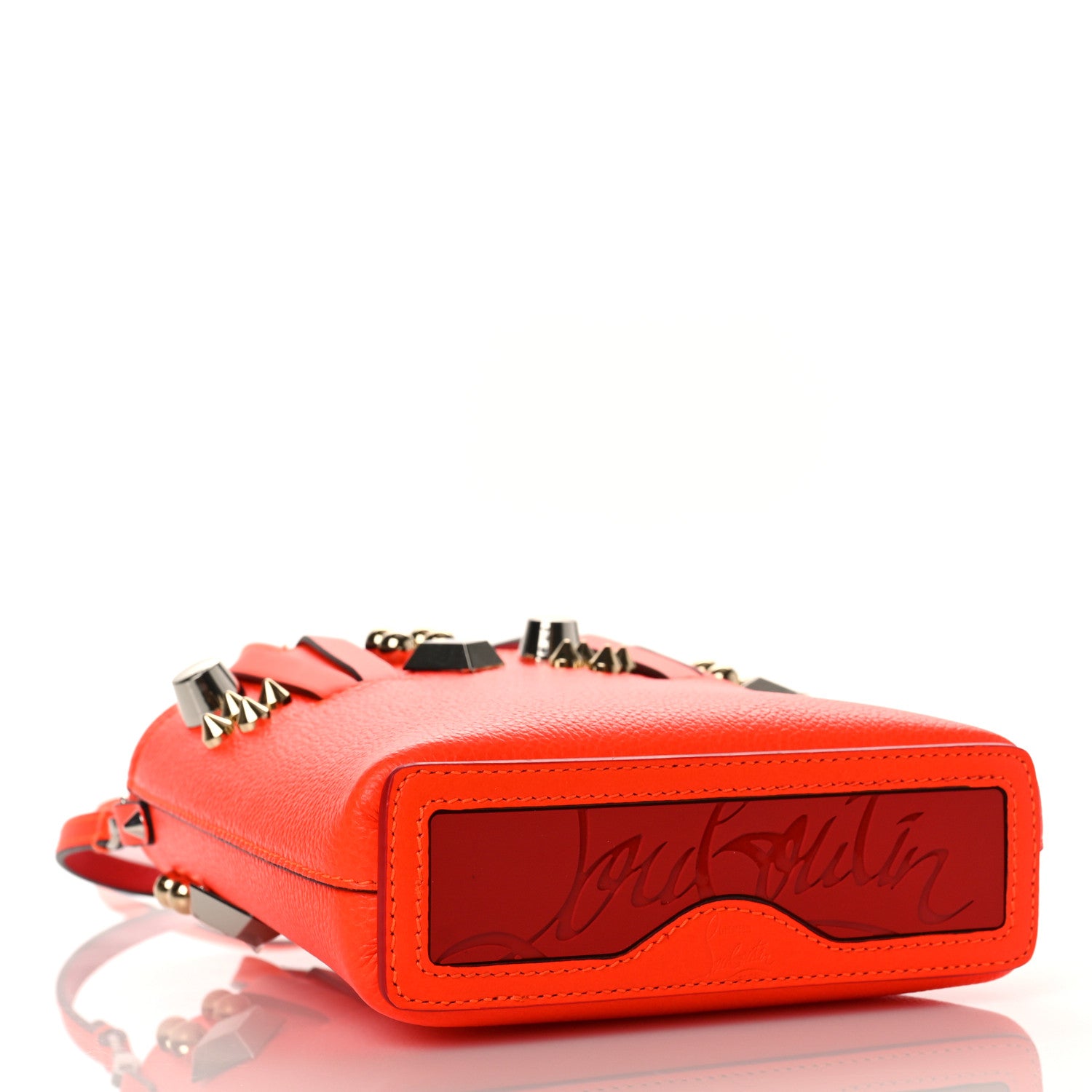 Christian Louboutin Calfskin Empire Spike Studded Mini North South Cabata Tote Sunrise Multicolor 4 of 8