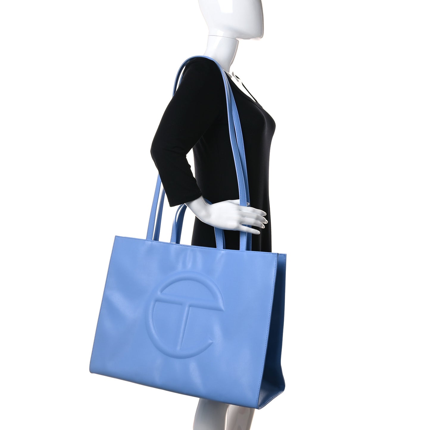 Vegan Leather Large Shopping Bag Cerulean