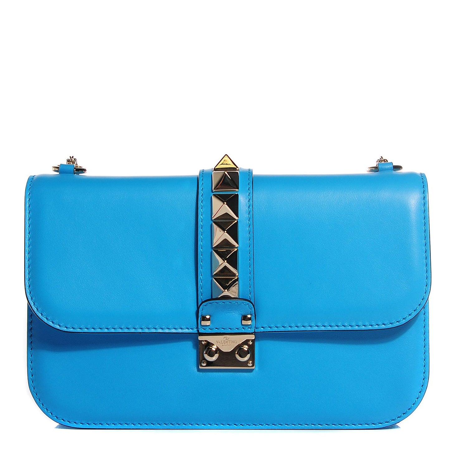 Vitello Medium Glam Lock Rockstud Flap Parrot