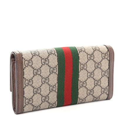Gucci GG Supreme Monogram Web Ophidia Continental Wallet Brown 3 of 7