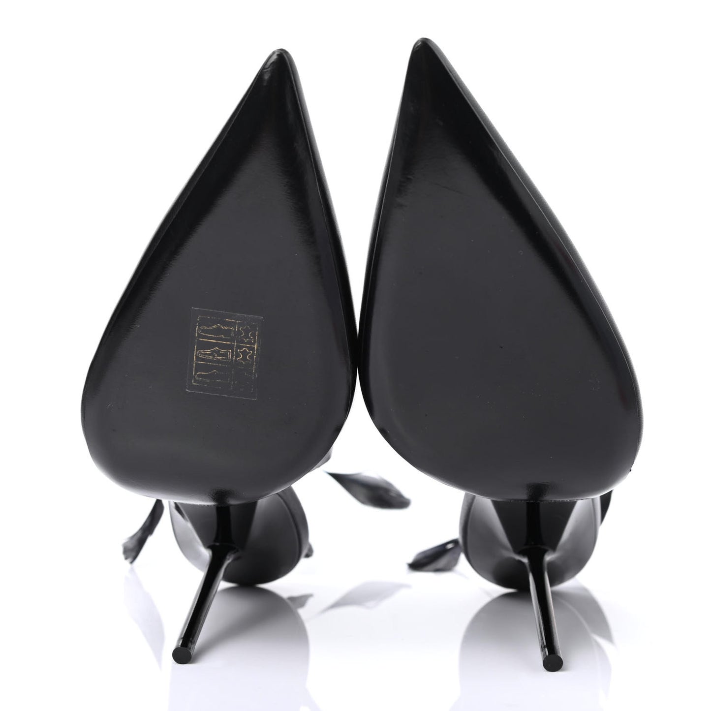 Calfskin Tripon Feather Mansour 105 Slingback Pumps 36 Black