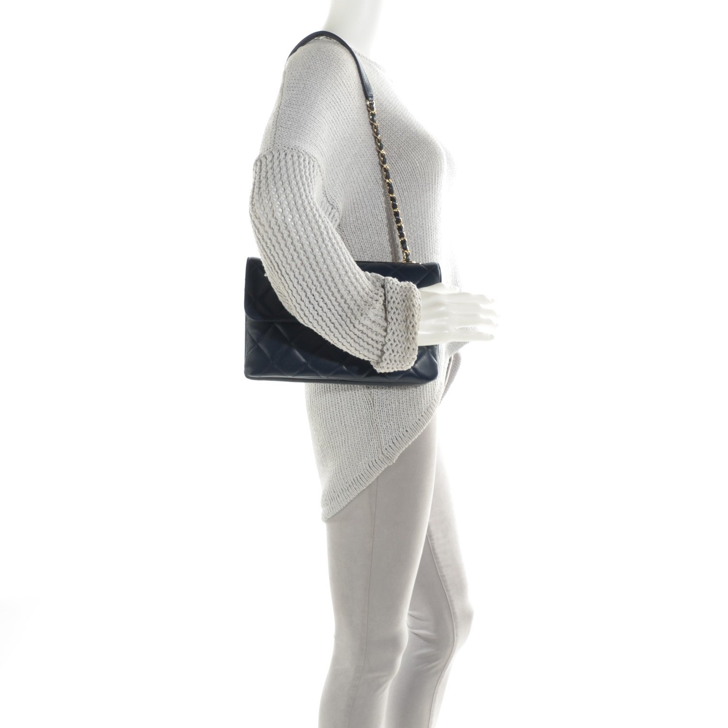 Chanel Lambskin Quilted Medium Trendy CC Flap Navy Blue 3 of 16