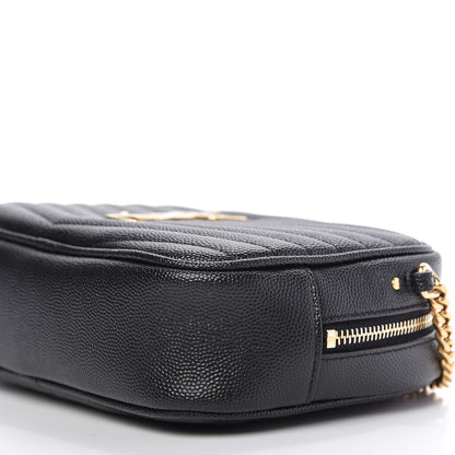 Saint Laurent Grain De Poudre Matelasse Monogram Mini Lou Camera Bag Black 7 of 10