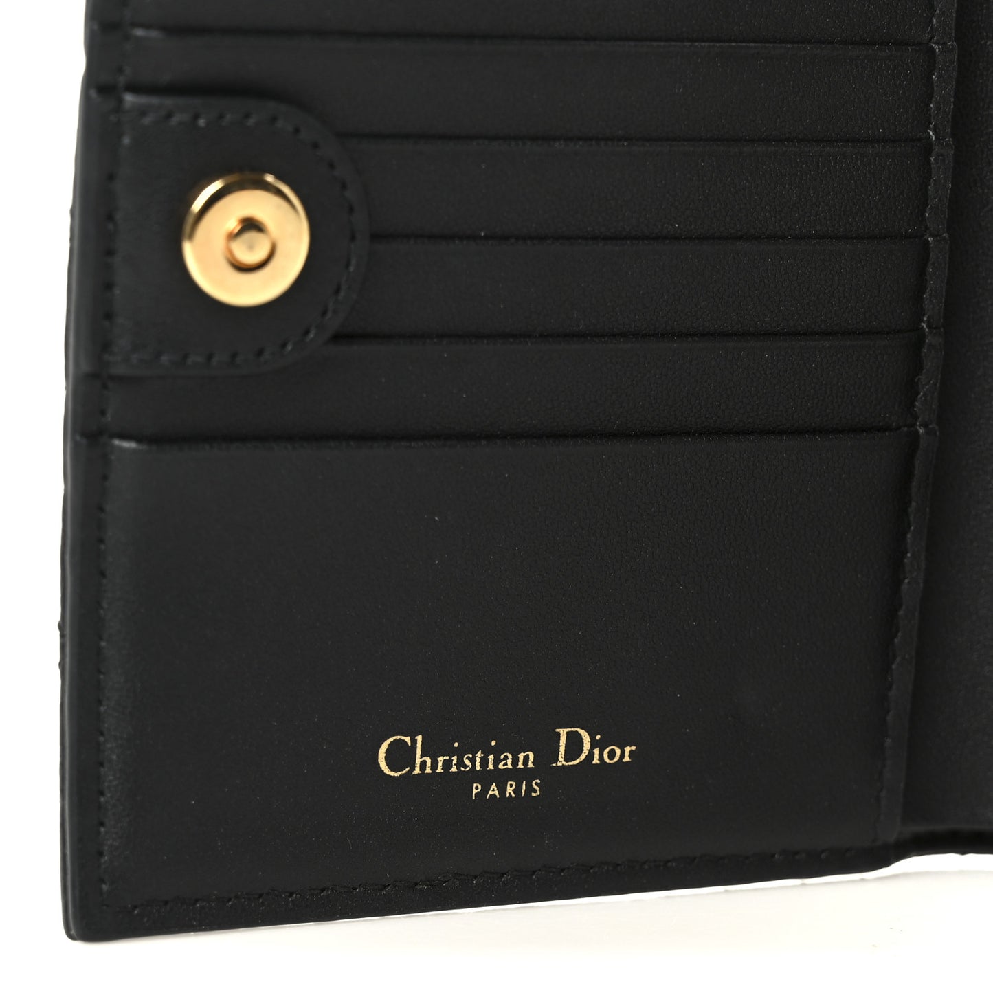 Supple Calfskin Cannage Caro Slim Wallet Black
