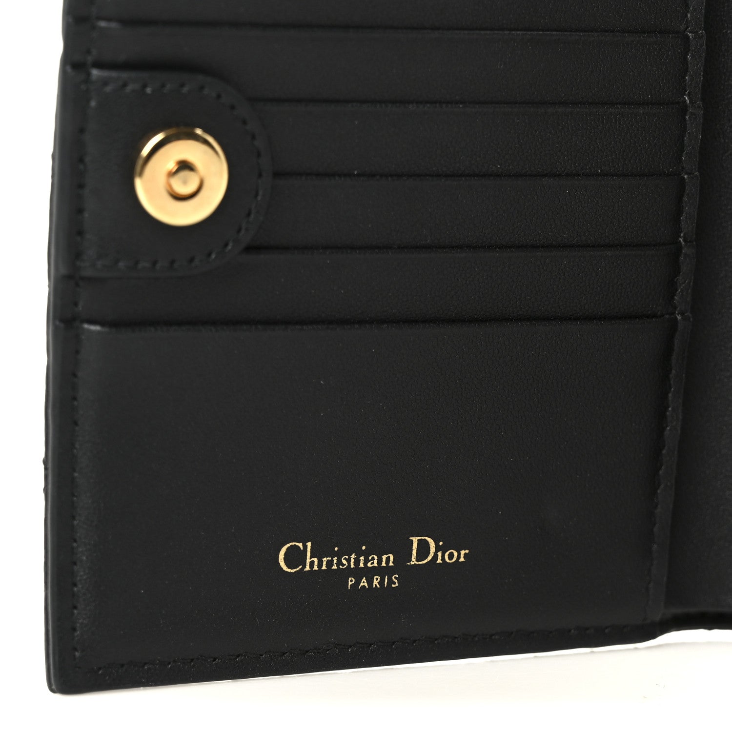 Christian Dior Supple Calfskin Cannage Caro Slim Wallet Black 7 of 9