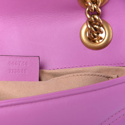 Gucci Calfskin Matelasse Mini GG Marmont Shoulder Bag Candy Mousse 10 of 11