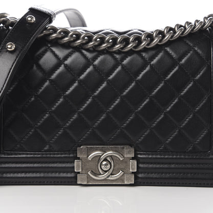 Chanel Lambskin Quilted Medium Boy Flap Black 11 of 12