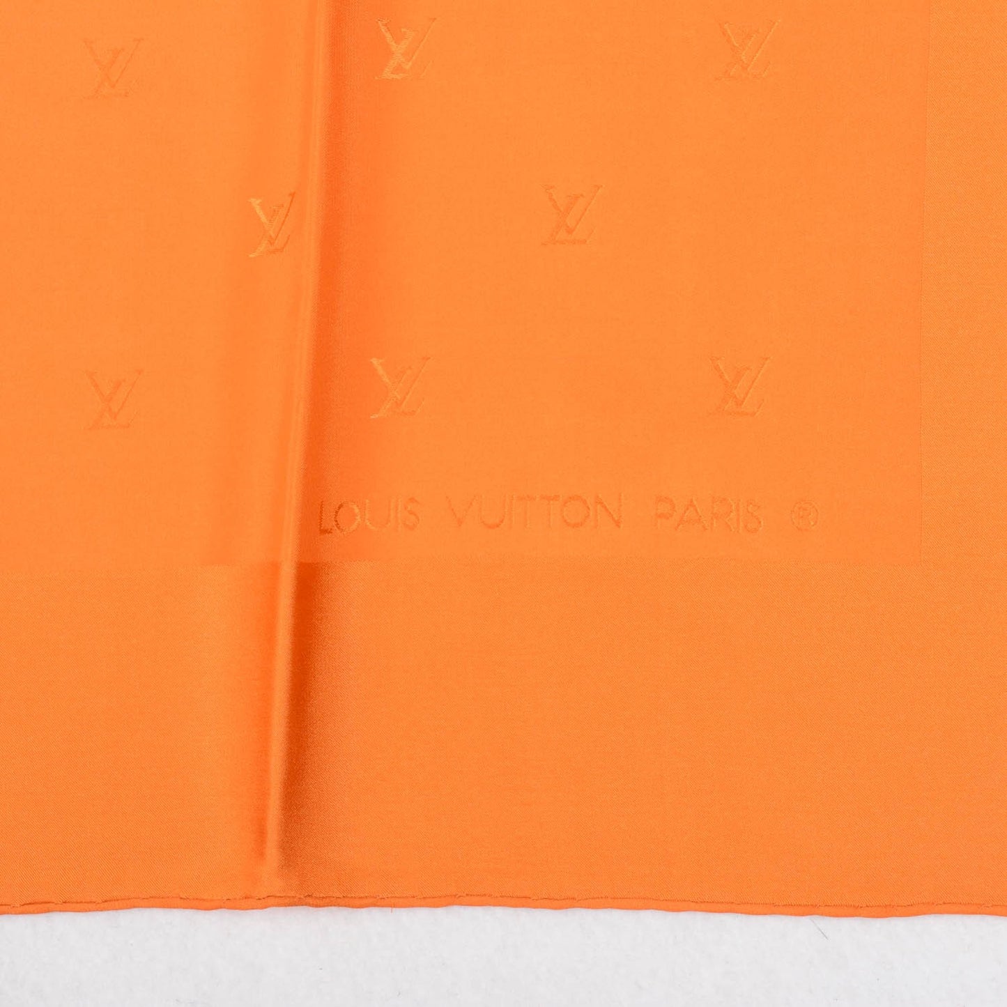 Silk Monogram Monaco Square Scarf Orange