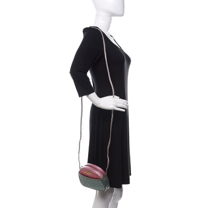 Gucci Laminated Nappa Trapuntata Mini Zumi Dome Shoulder Bag Rosa Lago Rame 2 of 11