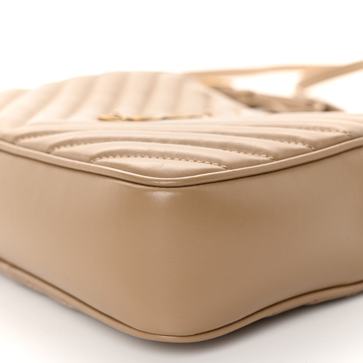 Saint Laurent Calfskin Matelasse Monogram Lou Camera Bag Dark Latte 9 of 12