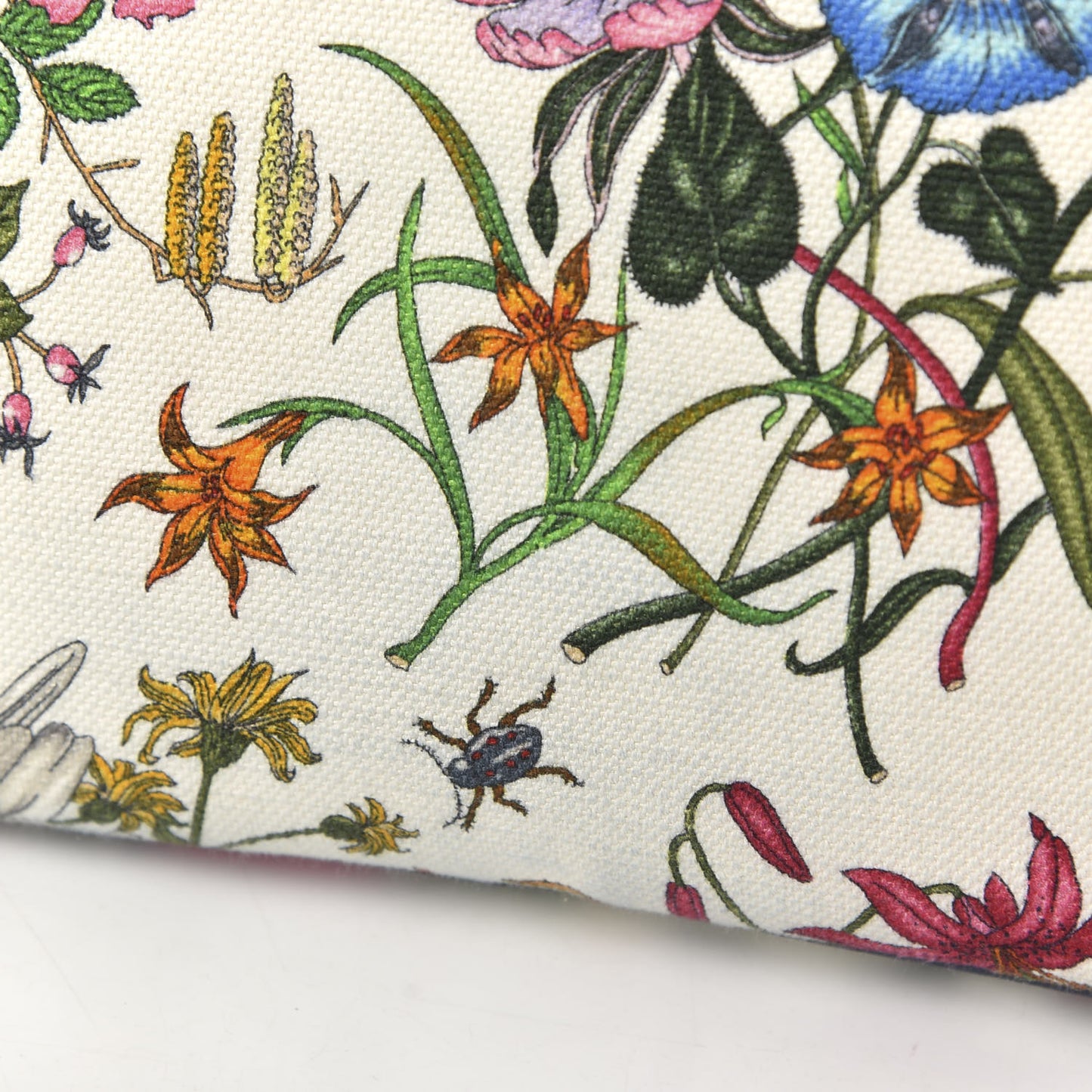 Canvas Flora Floral Shoulder Bag White Blue Agata Mulitcolor