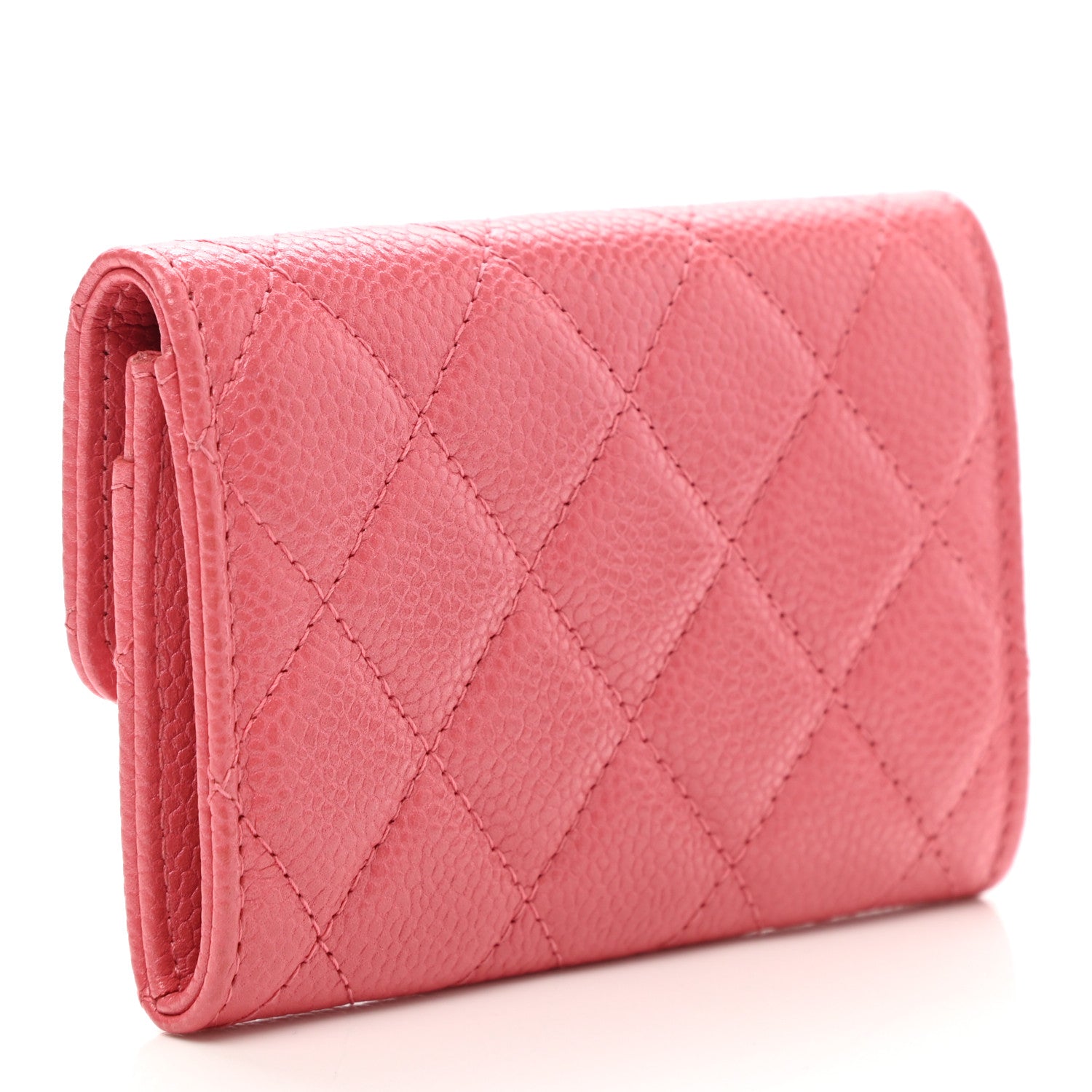 Chanel Caviar Quilted Flap Card Holder Pink 3 of 9