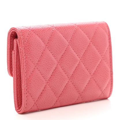 Chanel Caviar Quilted Flap Card Holder Pink 3 of 9