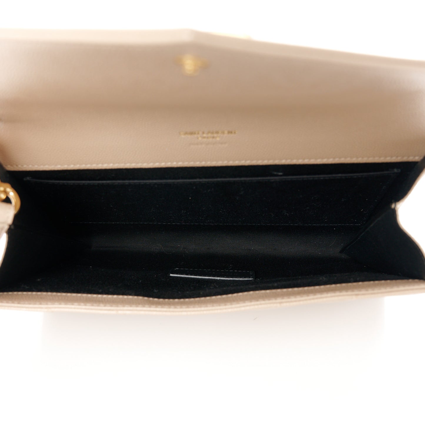 Grain De Poudre Matelasse Chevron Monogram Envelope Clutch Dark Beige