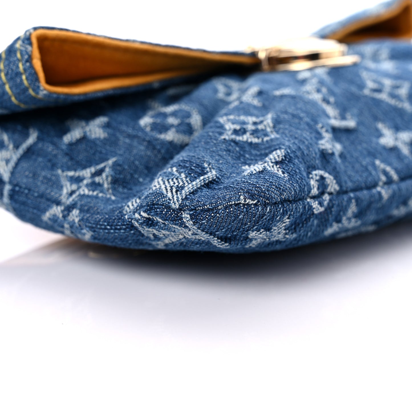 Monogram Denim Pochette Plat Clutch Blue