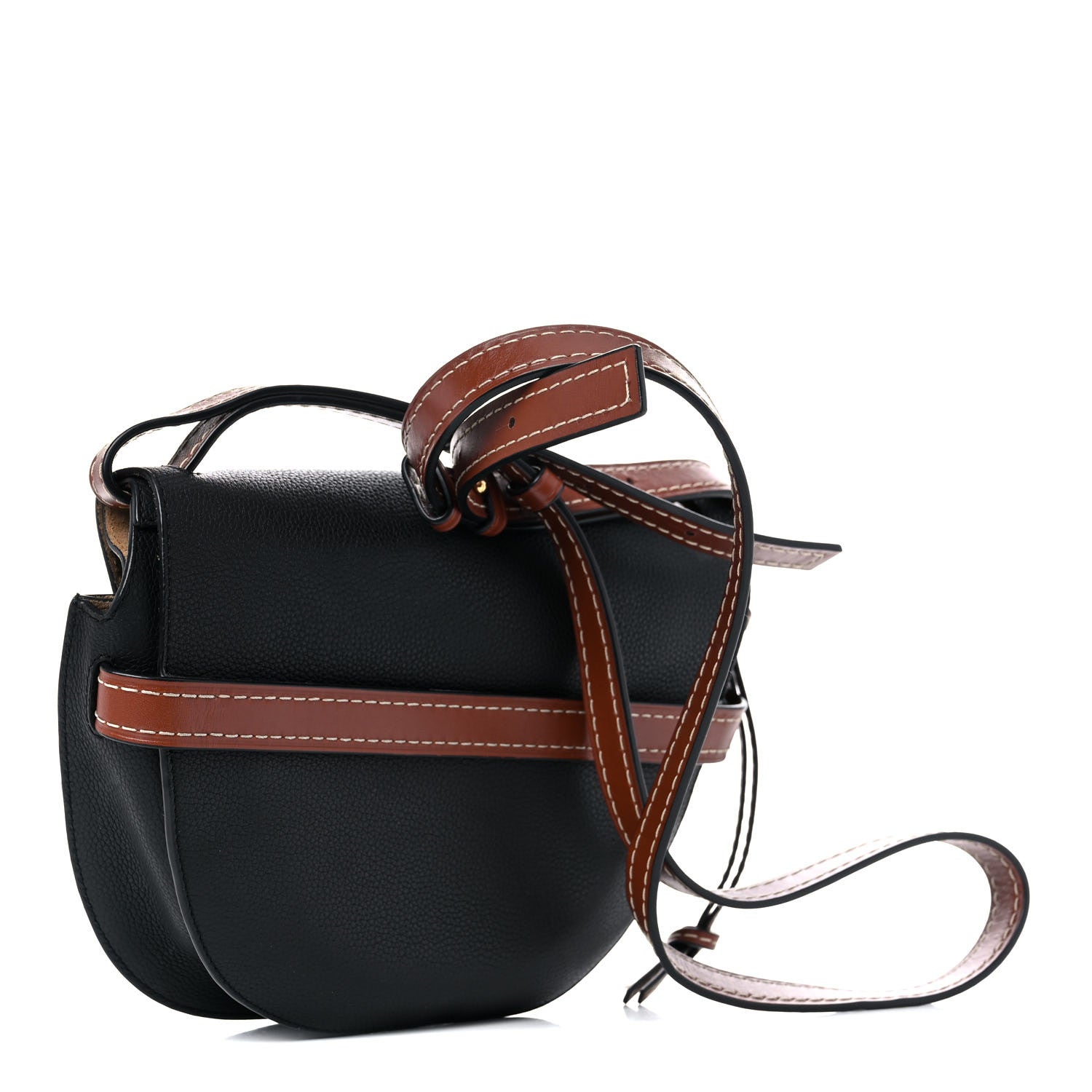 Loewe Grained Calfskin Small Gate Crossbody Bag Pecan Black 3 of 14