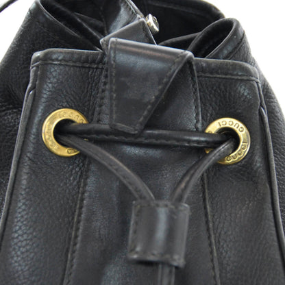 Gucci Leather Web Drawstring Bag Black 6 of 9