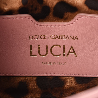 Dolce & Gabbana Lambskin Watersnake Embellished Lucia Shoulder Bag Rosa 6 of 8