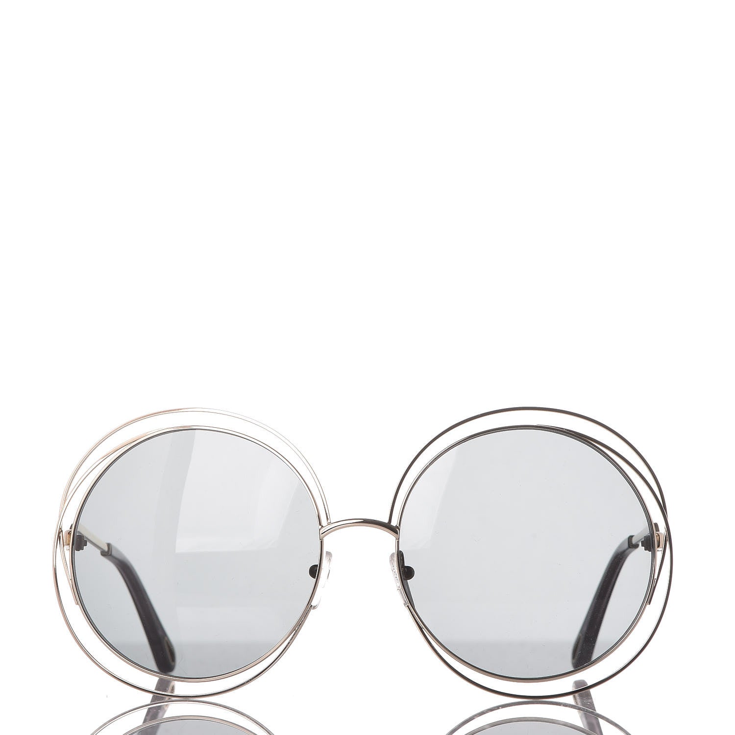 Chloe Oversize Round Carlina Oversized Round Sunglasses CE114S Gold Grey Metallic 3 of 7