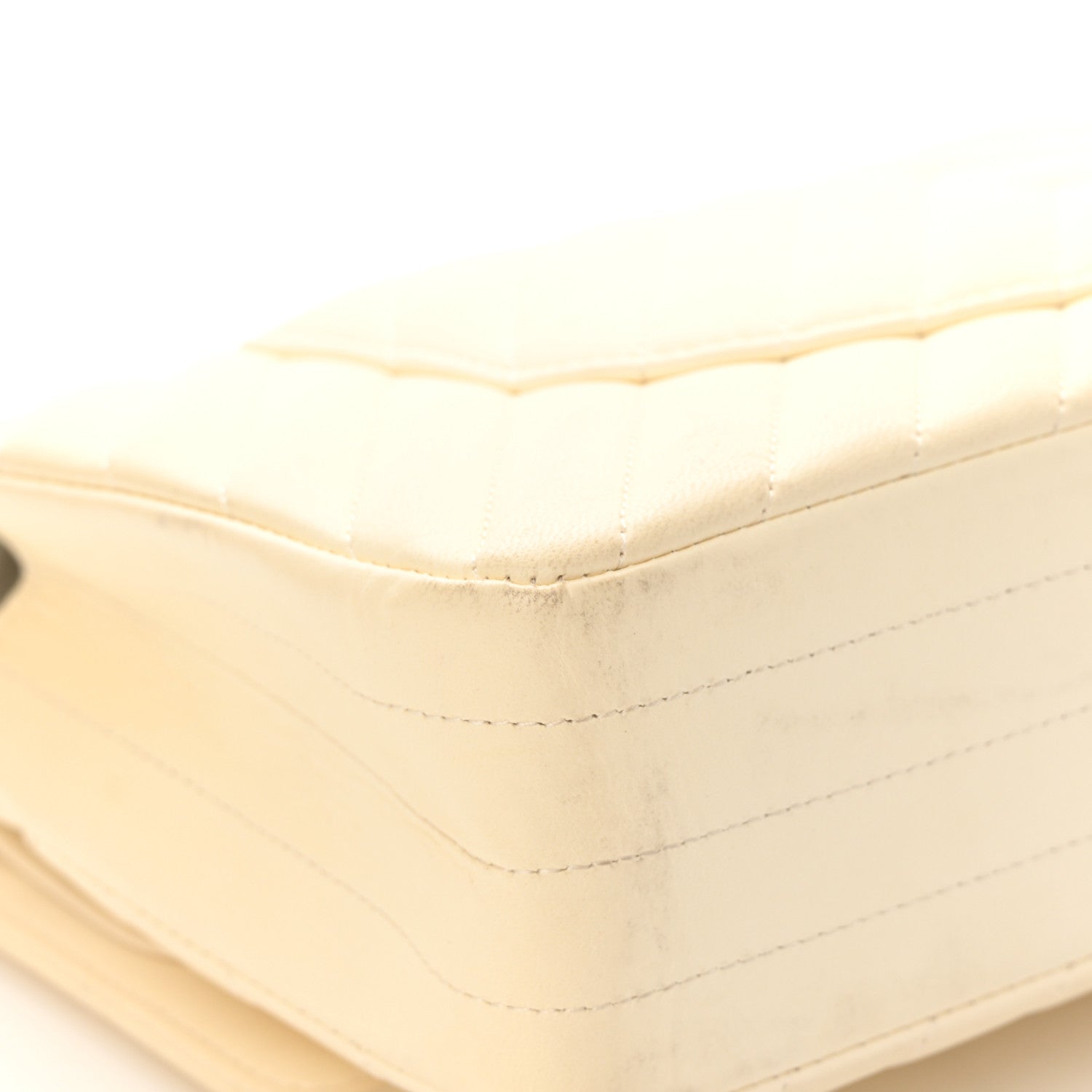 Chanel Lambskin Chevron Quilted Medium Double Flap Ivory 12 of 24