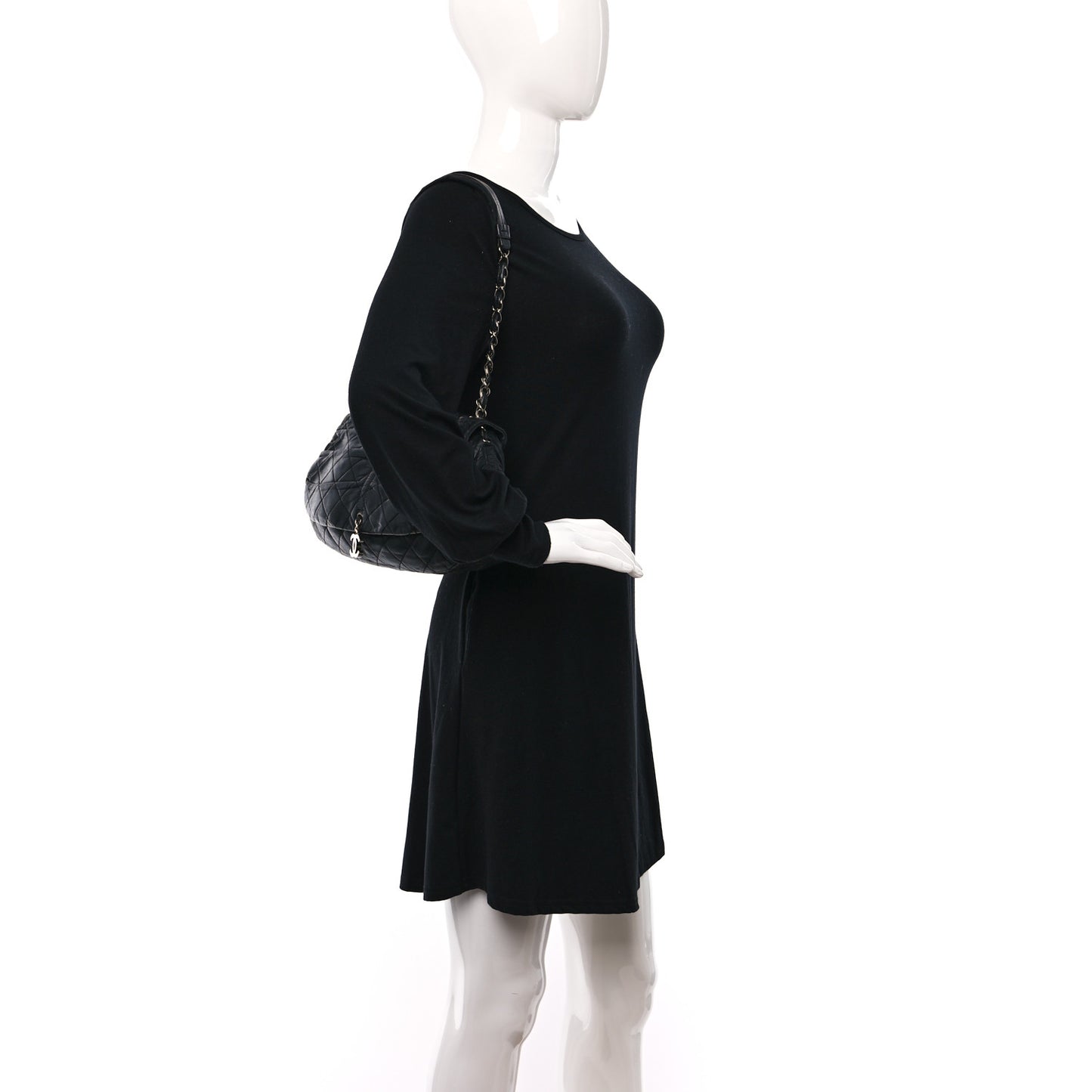 Lambskin Quilted Small Sharpei Flap Black