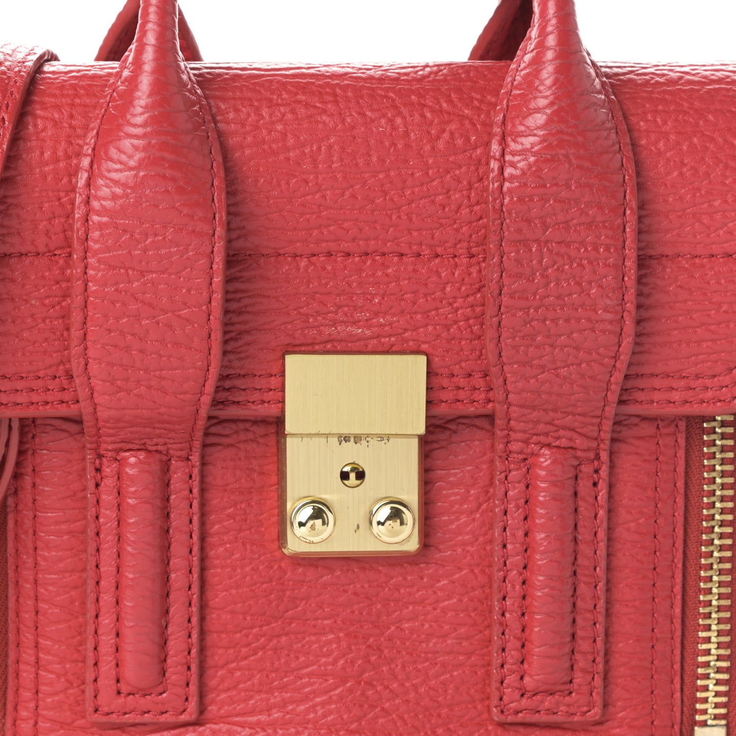 Textured Calfskin Mini Pashli Satchel Red