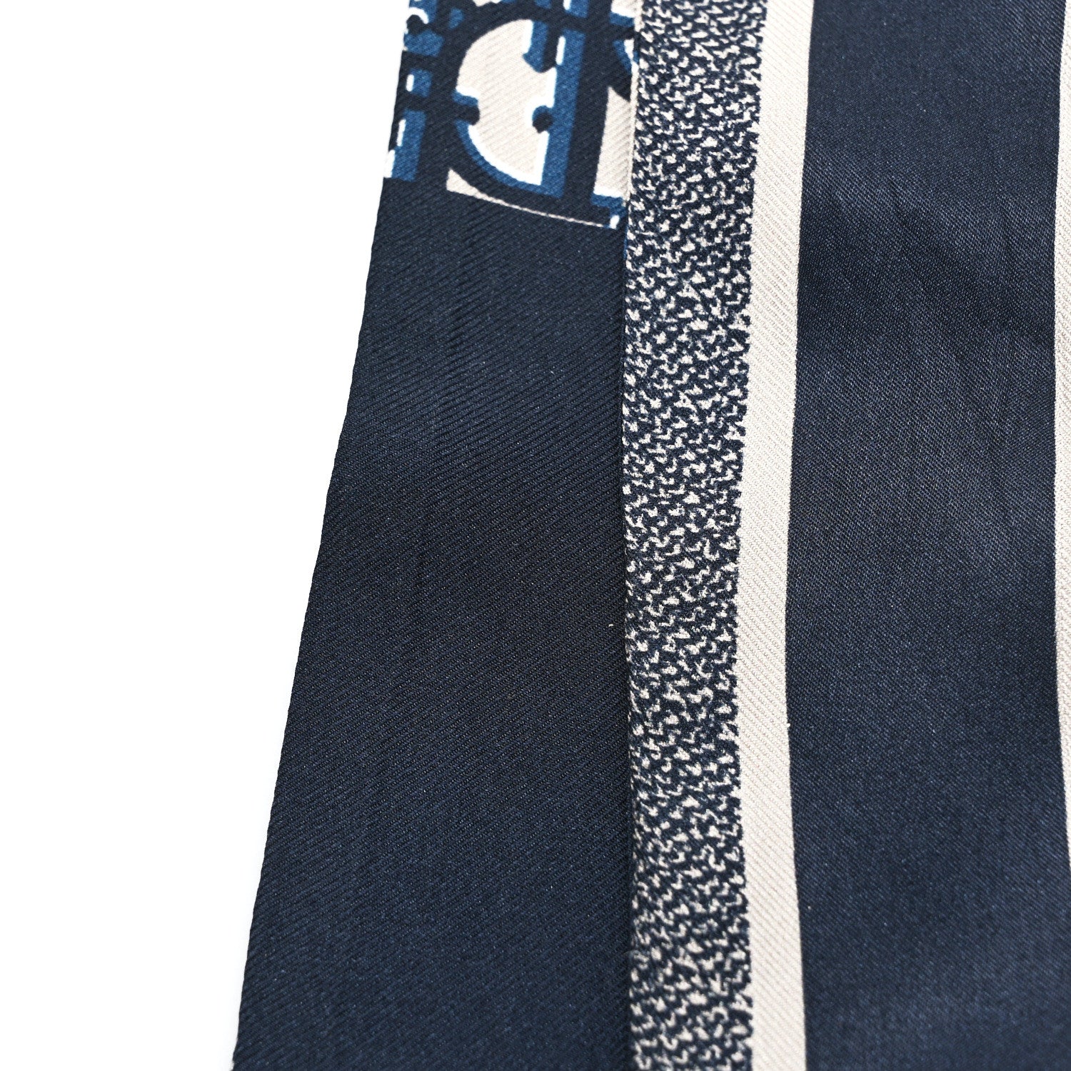 Christian Dior Silk Oblique Mitzah Scarf Blue 4 of 4