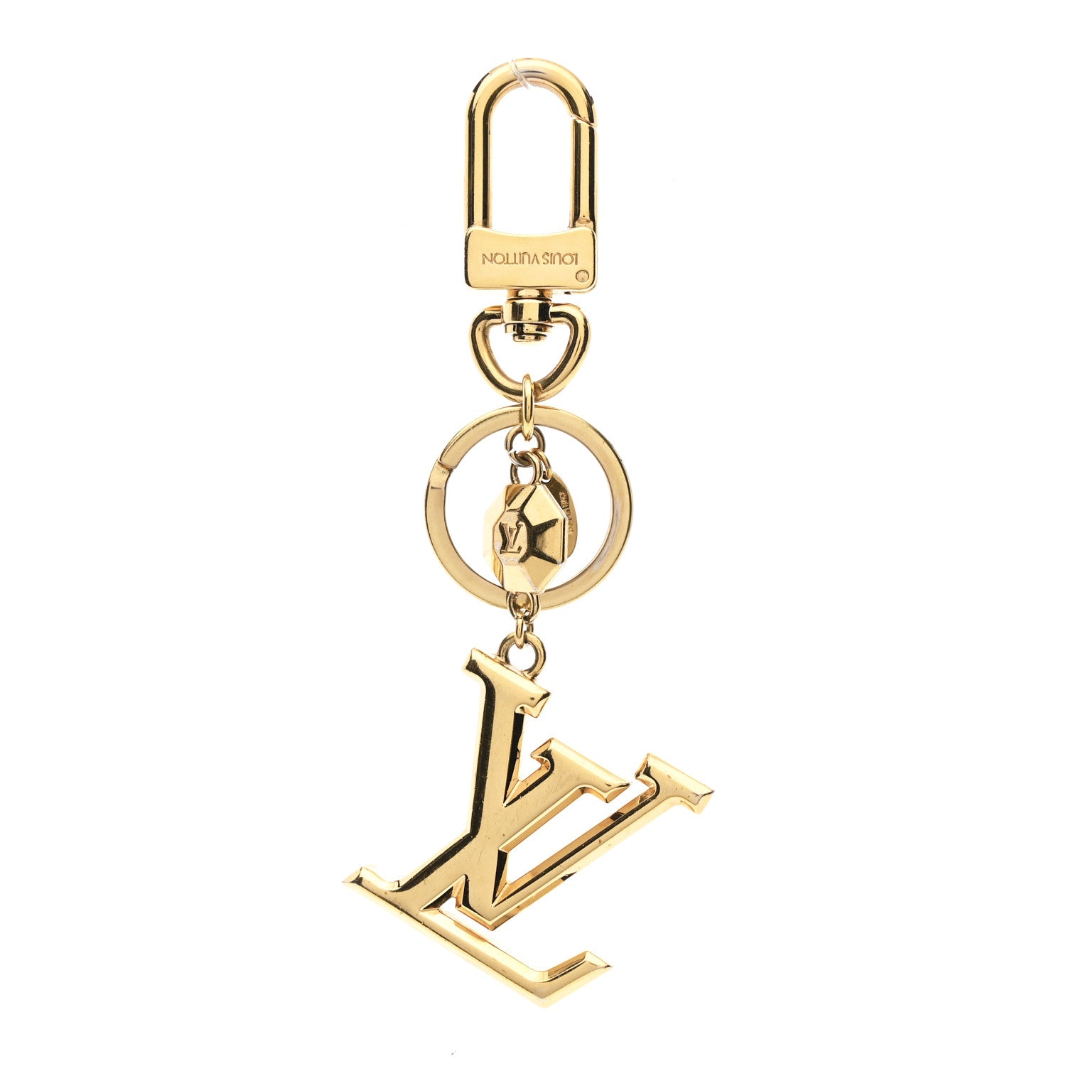 Louis Vuitton ゴールド ロゴチャーム Louis Vuitton LV Facettes Bag Charm Key Holder Gold 1778618