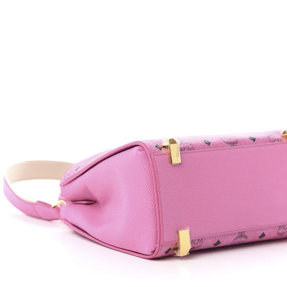 MCM Visetos Corina Shoulder Bag Pink 6 of 10